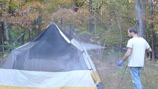 Complete tent repair Fixing poles Sealing seams Waterproofing floor how to waterproof tent etc [upl. by Idnyl704]