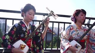 Shamisen Girls KiampKi  Tsugaru Jongara Bushi [upl. by Leeke331]