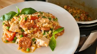 Chicken and chorizo risotto in Ninja foodi pressure cooker  instapot [upl. by Llehsam]