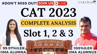 CAT 2023  Complete Analysis  Slotwise Difficulty Analysis By Maruti Sir amp Sayali Maam [upl. by Ahsiakal201]