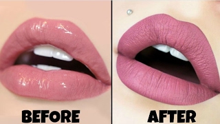 Easiest way to make any Lipstick Matte  DIY  Only 2 products  2017 [upl. by Whitnell]