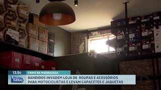 Bandidos deixam prejuízo de R 200 mil após furto em loja de acessórios para motociclistas em Franca [upl. by Notliw]