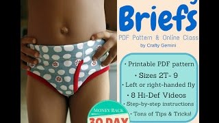 Boys Briefs Underwear PDF Pattern amp Online Class Trailer [upl. by Zerelda]