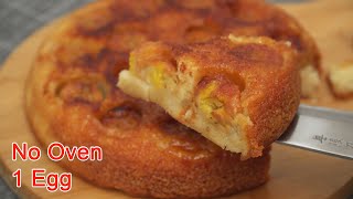 Banana Cake with 1 Egg No Oven [upl. by Joli]