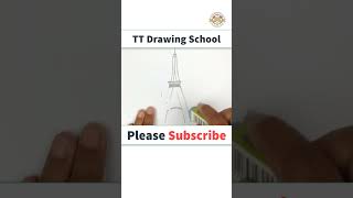 How to draw the Eiffel Tower stepbystep howtodraweiffeltower eiffeltowerdrawing art [upl. by Donelu610]