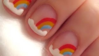 Pretty Little Rainbow Nails  CutePolish  Disney Style [upl. by Yadnil]