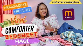 Meesho Comforter Bedsheet Haul  First Time I Got Scammed By Meesho Seller  Honest Review [upl. by Strade35]