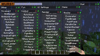 Minecraft Wurst hacked client showcase [upl. by Iat]