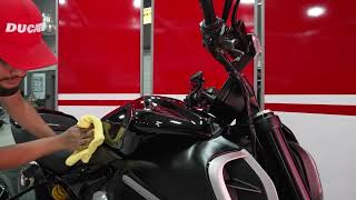 Akrapovic Ducati Diavel exhaust install [upl. by Eirrab]