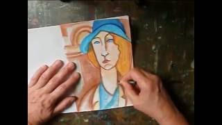 Art journal make it like Modigliani [upl. by Carrel]