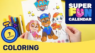 Super Fun Calendar  PAW Patrol Coloring  PAW Patrol Official amp Friends [upl. by Gawlas]