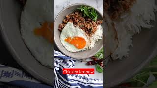 Chicken Krapow  Thai basil chicken stir fry with rice and fried egg [upl. by Gifford328]