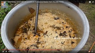 VILLAGE TRADITIONAL STYLE BIRYANI MAKING BY Professional Master Chef  VILLAGE FOODS street food [upl. by Tat]