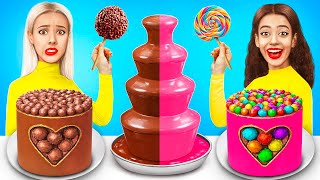 Chocolate Fountain Fondue Challenge  Candy amp Chocolate Food Battle by RATATA [upl. by Senoj]