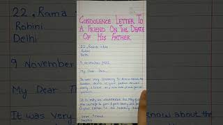 Condolence letter to a friend on the death of his father  Listening  studentseducation  letter [upl. by Matheson]