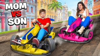 Mom vs Son Ultimate Racing Challenge [upl. by Aicilas]