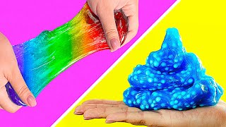 CRUNCHY And RAINBOW Slime  How To Make Cool Slime At Home [upl. by Odille]