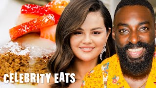 Chef Eric Adjepong Reveals One Of His Favorite Desserts While Dishing About Selena Gomez  Delish [upl. by Omlesna]