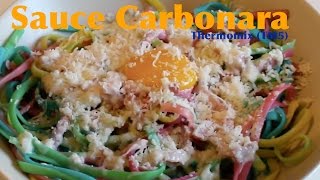 Recette des pates carbonara au thermomix  TM5  Spaghetti Carbonara [upl. by Krakow]