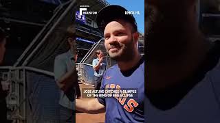 Jose Altuve catches a glimpse of the Ring of Fire solar eclipse shorts [upl. by Cornish]