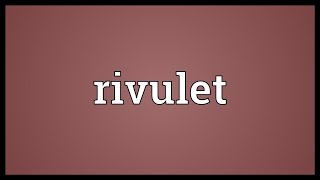 Rivulet Meaning [upl. by Viguerie]