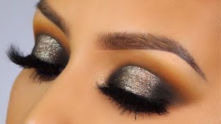 Dark holiday glitter halo eyeshadow makeup tutorial [upl. by Secilu]