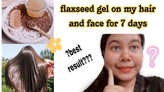 flaxseed gel on my hair and face for 7day apply flaxseed on hair [upl. by Norabal]