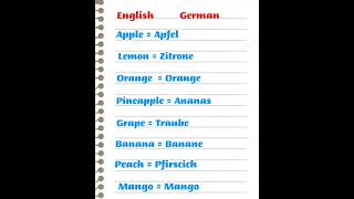 Fruit Name in German german learngerman language [upl. by Cedar689]