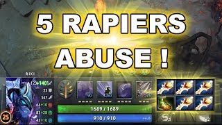 RIKI with 5 RAPIERS  Dota 2 Trick Abuse [upl. by Pomcroy683]