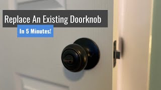 Replace An Existing Doorknob In 5 Minutes  Quick and Easy [upl. by Tullusus855]