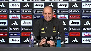 Conferenza stampa ALLEGRI pre JuveFrosinone quotRabiot e Chiesa out Cambiaso Dusan ok su Keanquot [upl. by Yeloc]