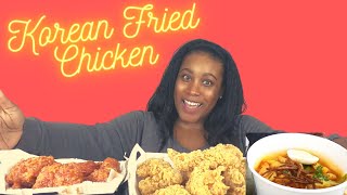 Sweet amp Spicy Korean Fried Chicken Mukbang  BBQ Chicken [upl. by Nosdivad]