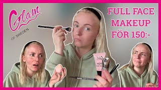 TESTAR SJUKT BILLIGT SMINK FRÅN GLAM OF SWEDEN full face makeup [upl. by Jola613]