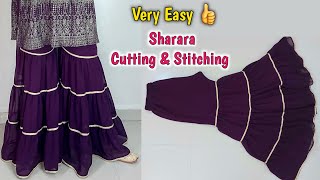 Very Easy ShararaGharara Cutting and Stitching For BeginnersPlazo Cutting and Stitching [upl. by Mayhs]