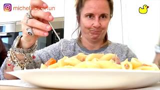 MUKBANG CASARECCIO insalata russa con pasta famebestia 😋  Michela Colorfun [upl. by Yert]