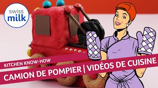 Comment transformer un cake en camion de pompiers  Vidéo de cuisine  Swissmilk 2015 [upl. by Lisab]