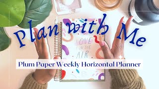 Plan with Me  Plum Paper Sticker Subscription Unboxing  Plum Paper Horizontal Weekly Planner [upl. by Dugas]