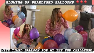 BLOWING UP PEARLISED BALLOONS WITH A SURPRISE CHALLENGE 🎈 [upl. by Derreg969]