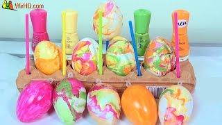 Eier färben mit Nagellack für Osterstrauß Bunte Ostereier DIY YouTube [upl. by Humble957]