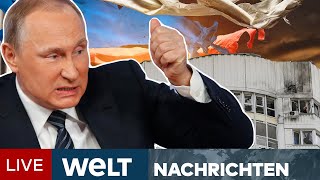 UKRAINEKRIEG Nach Drohnenattacken  Putin droht mit harter Vergeltung  WELT Newsstream [upl. by Warms]