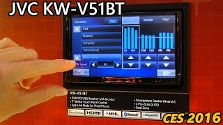 JVC KW51BT Double DIN Bluetooth Stereo  CES 2016 [upl. by Leeann572]