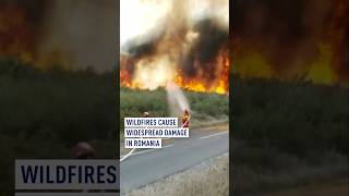 Wildfire rips through Romania [upl. by Neivad]