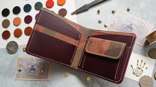 Making a Leather Bifold Wallet with Coin Pocket  DIY BUILD ALONG [upl. by Filide380]