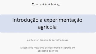 Introdução a Experimentação Agrícola [upl. by Niveb]