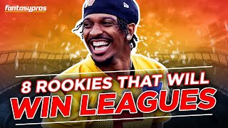 8 LEAGUE WINNERS  Rookies to Target in 2024 Fantasy Football Drafts [upl. by Gnok203]