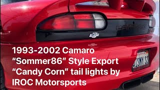 19932002 Camaro “Sommer86” Export Style “Candy Corn” Tail Lights RED Mod by IROC Motorsports [upl. by Lihp765]