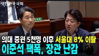 의대 증원 5천명 서울대 8 이탈이준석의 팩폭 난감한 교육부장관 [upl. by Katha773]