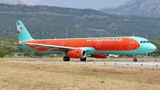 Airbus A321 Windrose Aviation URWRH Takes off at Tivat Airport TIVLYTV [upl. by Nina114]