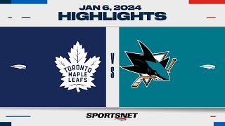 NHL Highlights  Maple Leafs vs Sharks  January 6 2024 [upl. by Yltneb]