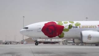 Emirates Boeing 777 Freighter Rosie visits Barcelona for Sant Jordi  Emirates SkyCargo [upl. by Eidac221]